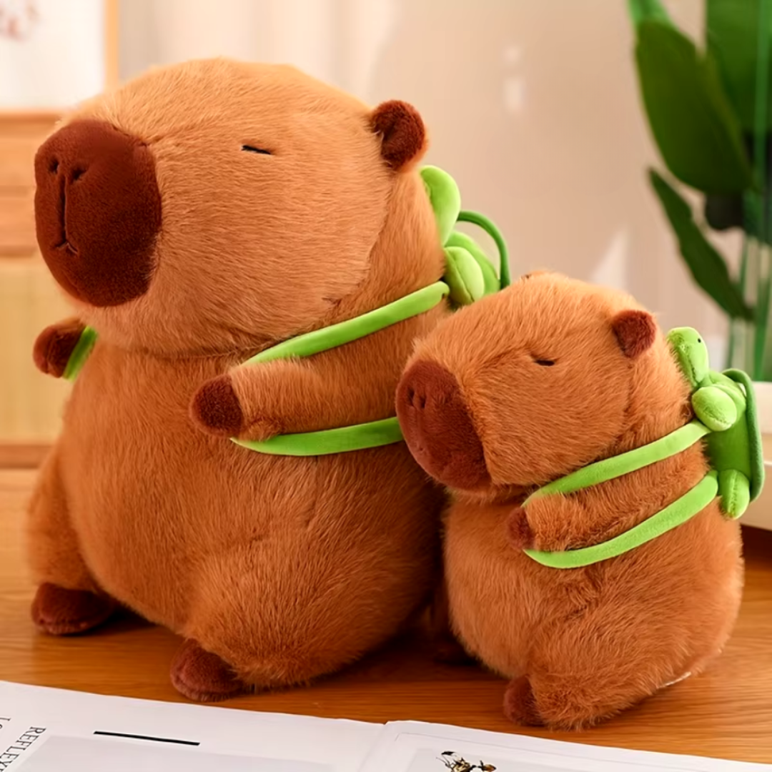Capy Plush with Turtle Backpack