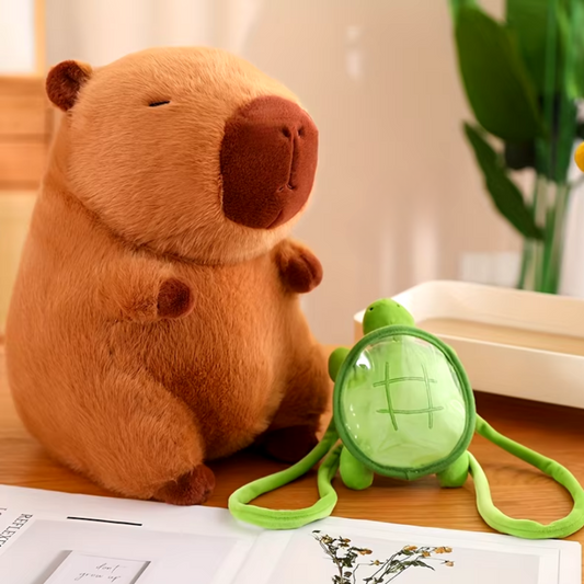 Capy Plush with Turtle Backpack