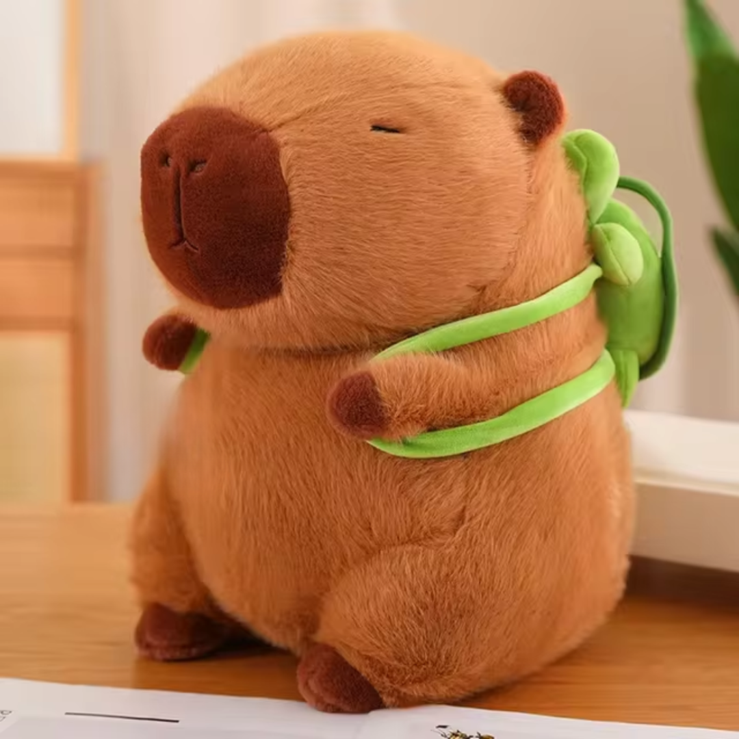Capy Plush with Turtle Backpack
